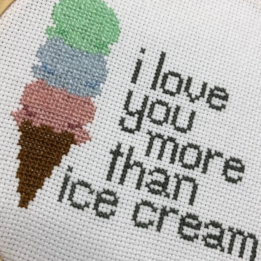 Handmade Ice cream cross stitch